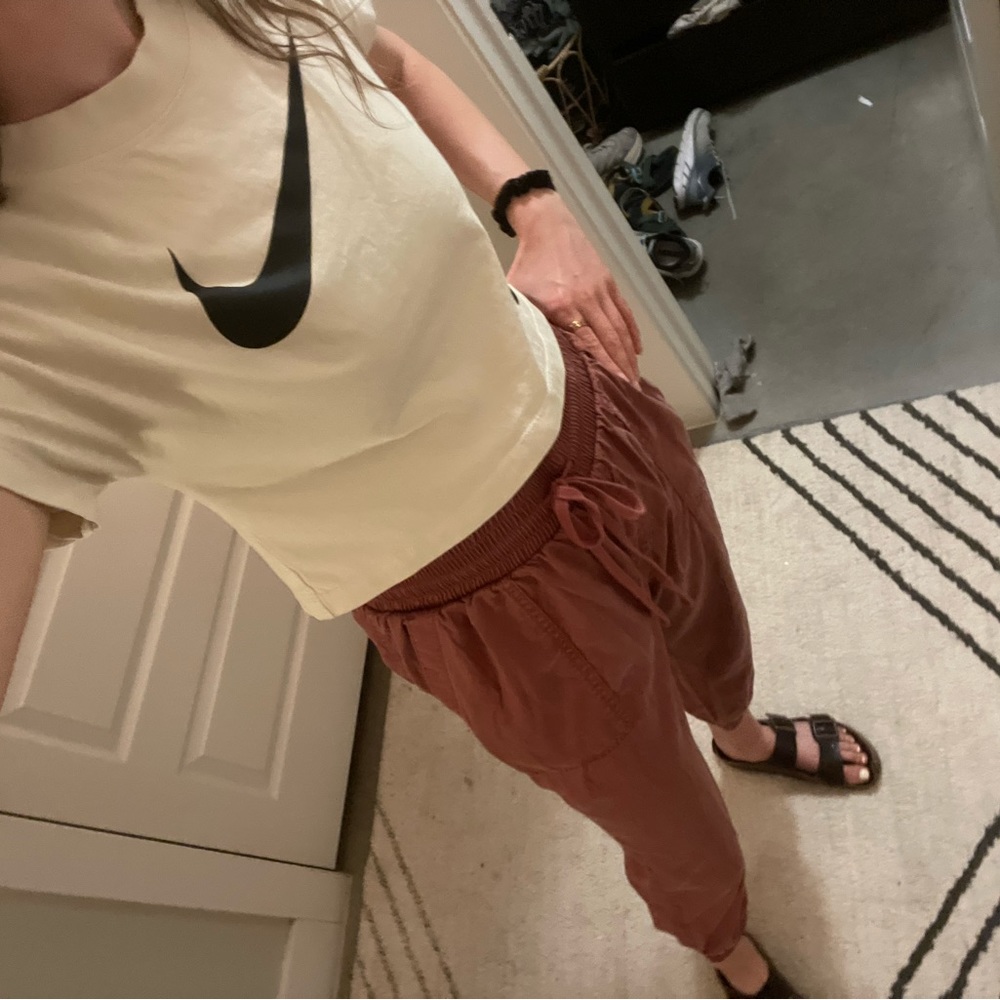 Maroon Loose Active Pants